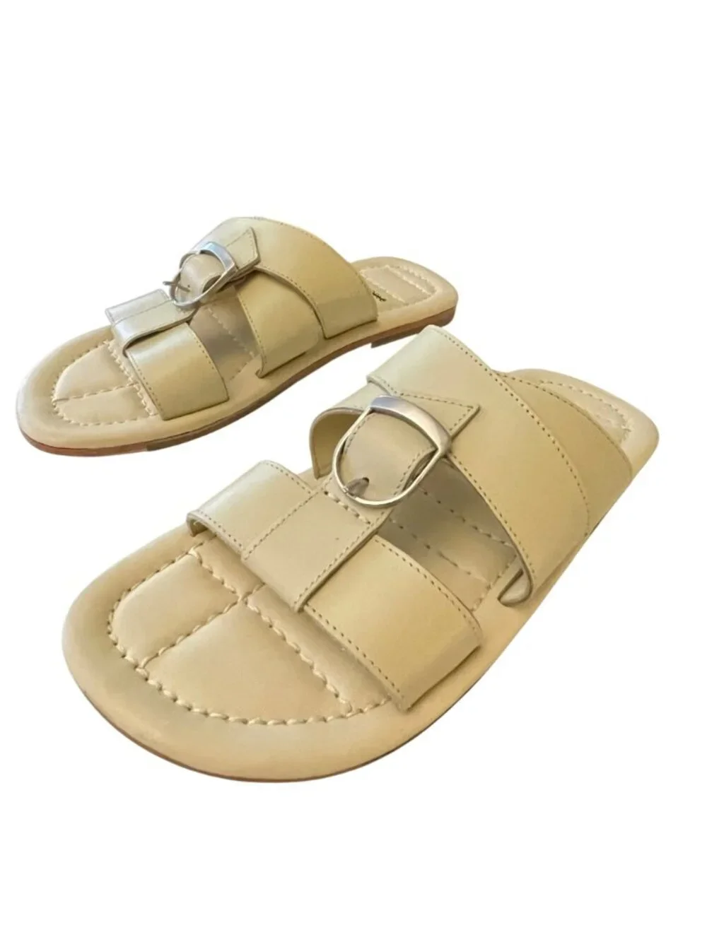 Free People Sloan Buckle Sandals Buttermilk Shoes Size 8 NEW